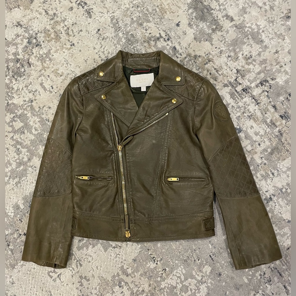 Kids Gucci Leather Jacket Size 5